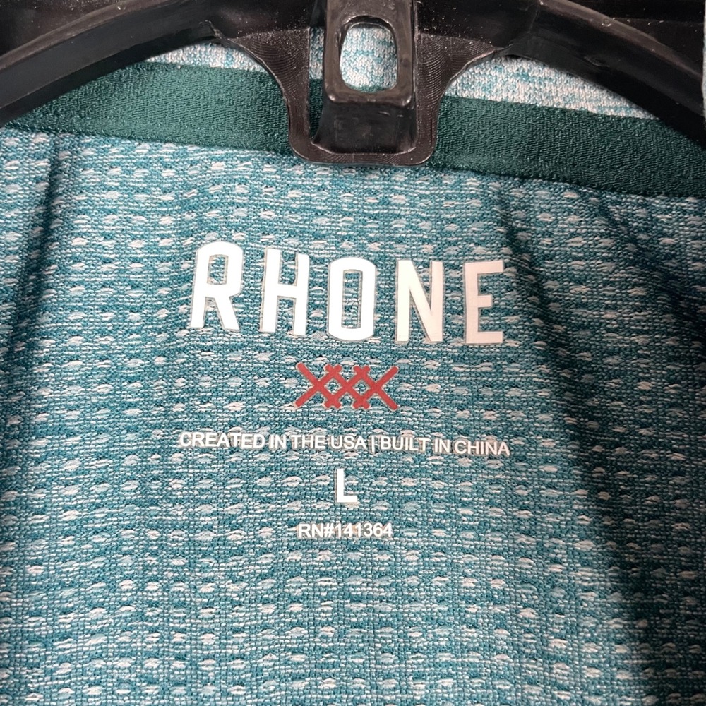 Rhone Quarter Zip Pullover Mens Large Green Celliant Seamless 1/4 Zip Gym Run - Picture 8 of 8